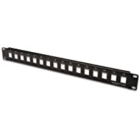 Los mejores  - DIGITUS Patch Panel Modular - 16 puertos - 1U - Sin blindaje - Para módulos Keystone - Rack de 19 pulgadas - Negro